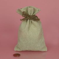 12" x 14" Linen Bags with Jute Drawstring Gift Bags 12 Pack