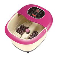 CJB18 Foot Spa Massager, Bubble Pedicure, Foot Spa and Foot Bath Massager, 4 Wheels Kneading Shiatsu Granule Massage Foot Massage Machine,Fuchsia
