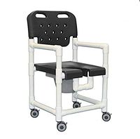 IPU ELT820 P Elite Rolling Shower Commode Chair for use over Toilet, Bedside, and in the Shower