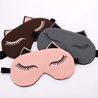 MOLFUJ Eye Mask 3 PACK, Light Blocking Sleeping Mask Cute Cat Eye Mask with Cooling & Heating Gel Pad, Sleep Mask with Elastic Strap for Light Sleepers, Travelers, Midday Nappers - Grey + Brown + Pink