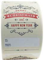 Antique Style Christmas Gift Tags Holiday Present Stickers 2 x 3 Inch 100 Total Adhesive Labels