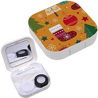 Portable Contact Lens Case Box Travel Kit Mirror + Bottle + Tweezers Container Holder [ Christmas ]
