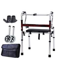 Folding Walking Frame Adjustable Height Aluminum Alloy Walker for Limited Mobility Assistance for The Elderly (Size : F)