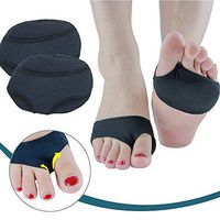 Anti Grinding Forefoot Cushion, Gel Sleeves Pads Anti-Pain Insoles Gel Protection Toe Undies Pads Nylon Paw Half Sole Protector Silicone Metatarsal Ball of Foot Pads Foot Pain Ballet Dance (L, Black)