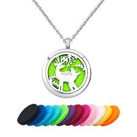 JewelryJo Deer Elk Reindeer Aromatherapy Essential Oil Diffuser Necklace for Women Men Locket Pendant
