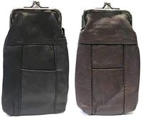 [2-Pack] Eclipse Full Lamb Skin Cigarette Case Pouch, Coin Purse, Lighter Holder, Holds 120s Size (X-Long) Cigarettes, 3203 {Choose Your Own Colors!} (Black & Burgundy)