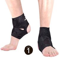 Kuron Store X-Neoprene High Compression Grip Ankle Joint Protection Sock Arthritis Tendonitis Sprain Injuries Pain Relief Brace Fitness Training Sleeve Sport Accessories, 1 Pack Count One Size Black