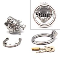 a-YUEYUE Stainless Steel Male Short Cage Device Small Ring Tube for Men Trainners Non Slip, 3 Sizes Optional