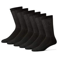 Diabetic Crew Socks for Men - 12 Pack - Black - Size 13-15