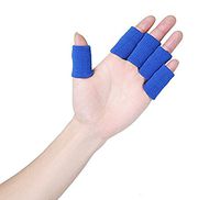 1Set(10pcs) Blue Nylon Basketball Stretchy Finger Protector Sleeve Support for Basketball Volleyball Tennis Boating