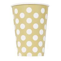 12oz Gold Polka Dot Paper Cups, 6ct