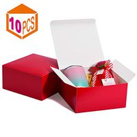 MESHA Gift Boxes 8x8x4in Gift Boxes for Bridesmaids 10Pack red Kraft Gift Boxes with Lids for Crafting, Cupcake Boxes（Red）
