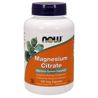 NOW Supplements, Magnesium Citrate, Enzyme Function, Nervous System Support, 120 Veg Capsules