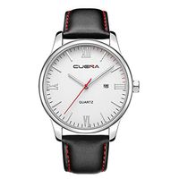 Men Watches,Fxbar Luxury Quartz Sport Military Stainless Steel Dial Leather Band Wrist Watch Business Automatic Watch (B)