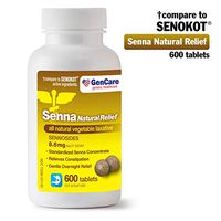 Senna Laxative 600 Tablets by GenCare – Senna 8.6mg Tablets with Natural Sennosides | Laxatives for Constipation, Bloating, Gas & Irregularity Relief. Safe & Effective | Generic for Senokot