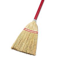 Boardwalk 951TEA Lobby/Toy Broom, Corn Fiber Bristles, 39" Wood Handle, Red/Yellow