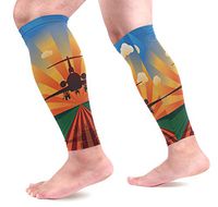 LEVEIS Airplane Landing at Sunset Calf Compression Sleeves,Leg Performance Support for Shin Splint Calf Pain Relief Men & Women Guards Sleeves for Running Cycling 1 Pair