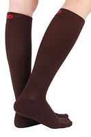 +MD 3 Pairs Bamboo Compression Socks 8-15mmHg for Women & Men Moisture Wicking Support Stockings for Airplane Flights, Travel, Nurses, Edema 13-15 Brown