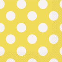 Yellow Polka Dot Paper Napkins, 16ct