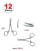 12 Pcs 3.5" Hemostat (Mosquito Forceps) Curved Stainless Steel