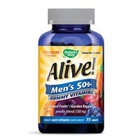 Nature's Way Alive! Men’s 50+ Premium Gummy Multivitamin, Full B-Vitamin Complex, 75 Gummies