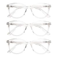 3 Pack Reading Glasses Spring Hinge Stylish Readers Black/Tortoise for Men and Women (3 Transparent, 3.00)