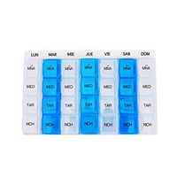 Pill Box 7 Days 4 Times a Day 28 Compartments Pill Organiser with Push Button Medicine Organiser Easy Open for Vitamin Fish Oil Supplements Medication
