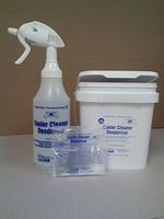 Professional Supply Cooler Cleaner-Deodorizer #20, Portion Control, 32-4ounce pouches w/Spray Bottle PSPC20