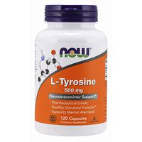 NOW Supplements, L-Tyrosine 500 mg, Supports Mental Alertness*, Neurotransmitter Support*, 120 Capsules