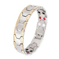 TMISHION Magnetic Bracelet,Fashionable Jewelry Titanium Energy Bangle, Men Health Care Bracelet for Body Adjustment(Silver)