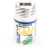 Be Well Flu Terminator Tablets - Non drowsy homeopathic Quick Dissolving Tablets for Temporary flu and Cold Relief