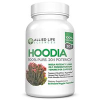 Hoodia Gordonii - Natural Vegan Appetite Suppressant Pills. 20:1 Potency is 20X Stronger Than Raw Hoodia. Stimulant Free Unlike Most Diet Pills & Weight Loss Products - 1 Bottle 60 Caps