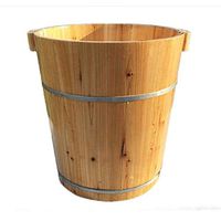 Foot Tub,Chinese Fir Pedicure Bucket, Solid Wood Double Ear Barrel, Household Wooden ，40CM high ，with lid