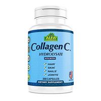 Premium Collagen Hydrolysate By Alfa Vitamins - Anti-Aging Nutritional Supplement Rich In Vitamin C - Skin, Nails & Hair Rejuvenation - Supports Bone & Muscle Health - Made In USA - 200 Capsules