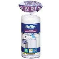 Berry Plastics 981592 Ruffies Twist Tie Compactor Trash Bag, 18 Gallon Capacity (8 Packs of 10)