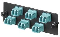Panduit FAP6WAQDLC Multi-Mode 6-Port Fiber Adapter Panel with Phosphor Bronze Split Sleeve, Aqua