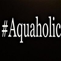 Chase Grace Studio Aquaholic #Aquaholic Swim Water Vinyl Decal Sticker|White|Cars Trucks Vans Kayak Canoe SUV Laptops Walls Glass Metal |7" X 3.6"|CGS879