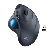 LOGITECH 910001799 M570 Wireless Trackball, Four Buttons, Scroll, Black/Blue