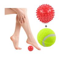 RGA Foot Massage Ball - Spiky for Deep Tissue Foot, Plantar Fasciitis, Plastic Spiky Sensory Ball (Red)