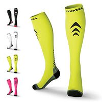 Rymora Compression Socks for Men & Women (Cushioned) (One Pair) (Fluorescent) (Small)