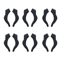 6 Pairs Kids Adults Premium Grade Comfortable Silicone Anti-slip Holder for Glasses, Ear Hook, Eyeglass Temple Tip(Black)