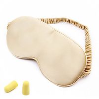 EATESIA Silk Sleep Mask Natural Silk Eye Mask for Women with Ear Plugs, Super-Smooth Blindfold with Elastic Strap, Soft Eye Cover Eyeshade for Night Sleeping Mask, Travel, Nap (Golden)