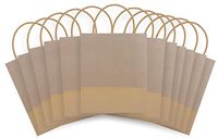 The Gift Wrap Company AMZ112-09 Dipped Recycled Kraft Paper Gift Bags, 12-Count, Gold