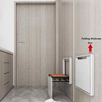 JGWJJ Change Shoe Bench - Change Shoes Stool Home Folding Wall Stool Wall Hanging Bathroom Stool Thickening Durable Wall-Mounted Aisle for Shoes Bench (Color : Silver)