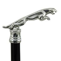 Walking stick, for old people in wood and pewter. gift for men and women Jaguar, customizable in length, final tip, artisan walking stick, made in Italy - Cavagnini (Rosewood Santos)