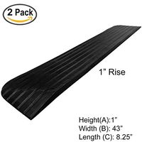 Electriduct 2" Rise Rubber Power Wheelchair Scooter Threshold Ramp - 2 Pack
