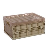 Storage Bins Collapsible Storage Bins with Lids - Folding Plastic Stackable Utility Crates