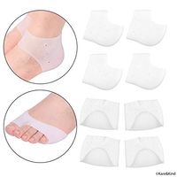 Soft Silicone Sleeves - for The Heel and Ball of Your Foot - 2 Pairs of Each - Offers Protection, Comfort and Grip - Ideal for Pain/Friction/Pressure Relief - Sole/Heel Support - Adjustable Size