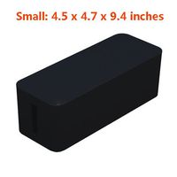 Do4U Cable Management Box Organizer - Storage for Desk, TV, Computer, USB Hub, System to Cover and Hide, Power Strips, Surge Protector, Cords + Wire Ties - (Small, Black)