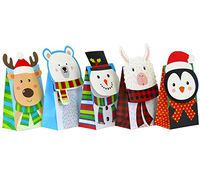 Iconikal Christmas Holiday Die-Cut Flip Over Treat & Gift Bags, 20-Count